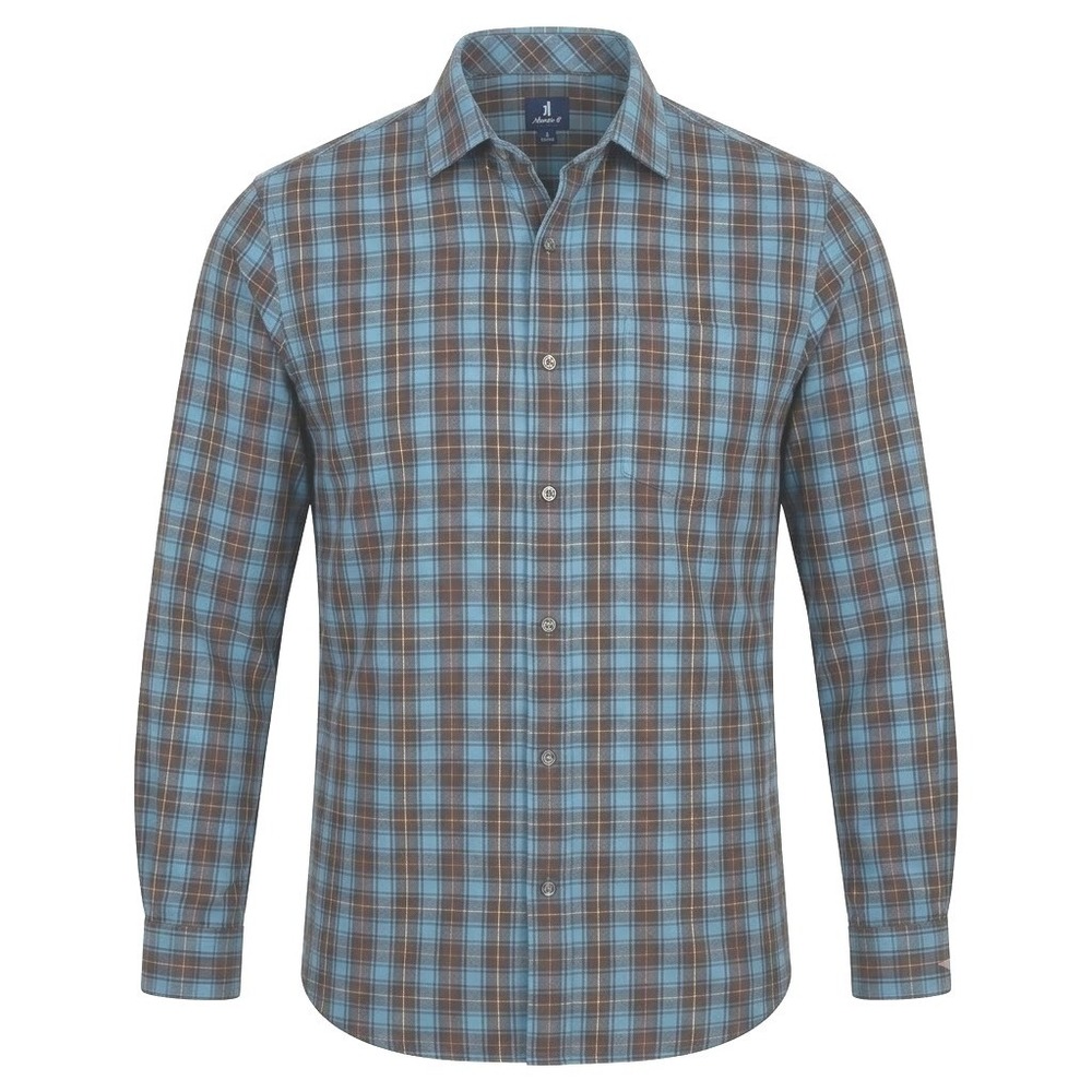 Johnnie-O Carrillo Plaid Stretch Button-Up Shirt Mens XL Blue Long Sleeve - CJ